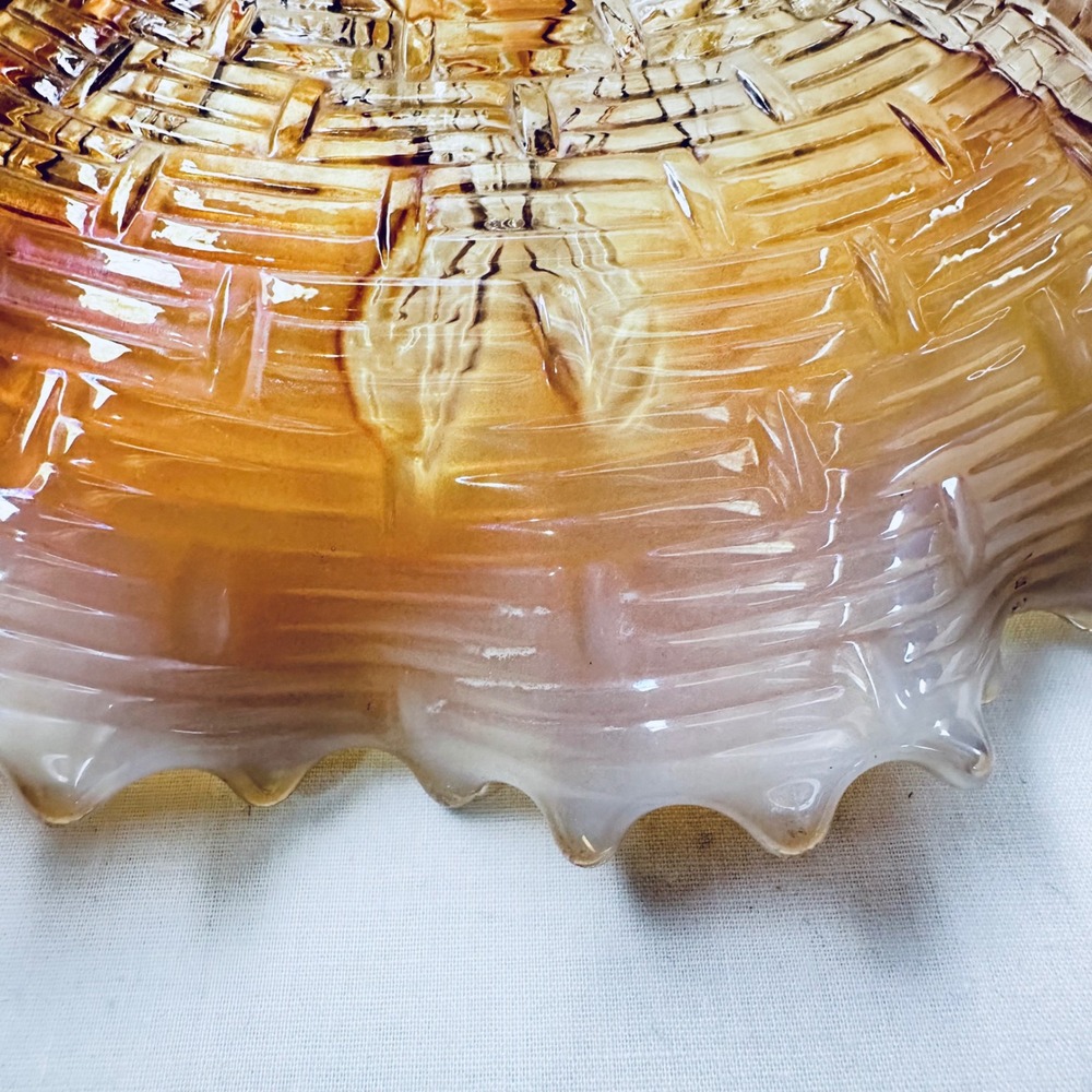 Duggan Apple Blossom‎ Carnival Pearlescent Ruffled edge Basketweave Iridescent - Picture 7 of 9